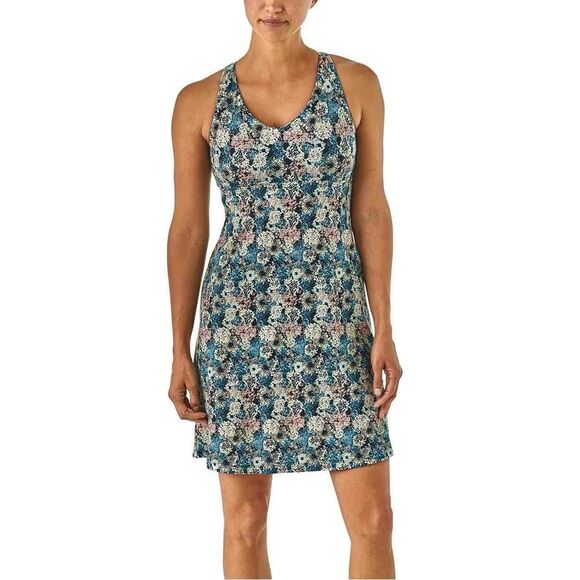 Patagonia Magnolia Spring Dress in Furnai Floral Neo Navy Sz S Sleeveless Knit - Picture 11 of 11